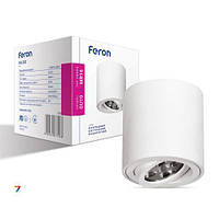 Потолочный светильник цилиндр Feron ML302 MR16 GU10 точечный поворотный накладной спот Белый