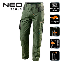 Штани робочі CAMO OLIVE, 60% бавовна, 40% поліестер, 255 г/м2, Neo Tools (81-222-M)