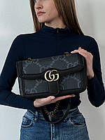Женская чёрная сумка Гуччи Gucci