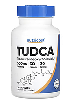 Nutricost, TUDCA, Тудка, Тауроурсодезоксихолевая кислота 500 мг, 30 капсул