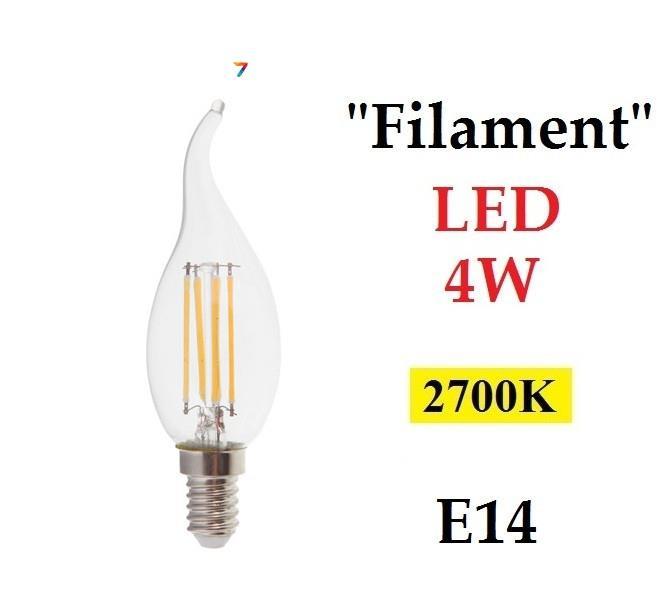 Світлодіодна лампа "Filament" Feron LB-59 4W E14 свічка на вітрі