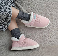 36-37 р Ugg Pink дутики детские Розовые с опушкой на высокой подошве непромокаемые зимние