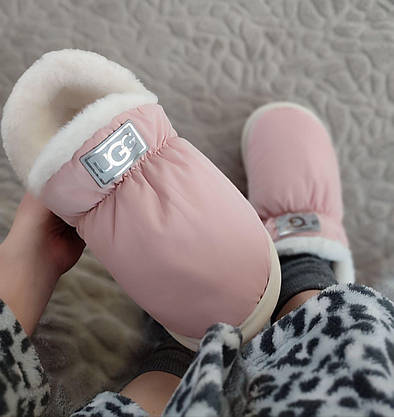36-37 р Ugg Pink дутики детские Розовые с опушкой на высокой подошве непромокаемые зимние, фото 3