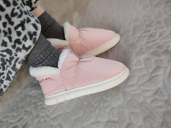 36-37 р Ugg Pink дутики детские Розовые с опушкой на высокой подошве непромокаемые зимние, фото 5