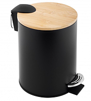 Корзина для мусора YOKA VINI BLACK BAMBOO 3л. для ванной комнаты Technohub - Гарант Качества