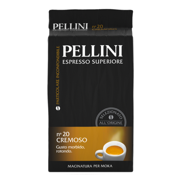 Кава мелена для моки Pellini #20 Cremoso Італія 250 грамів у вакуумному пакованні