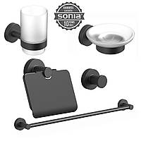 Набор аксессуаров для ванной SONIA ASTRAL KIT BLACK ( 5 предметов) 185788 Technohub - Гарант Качества