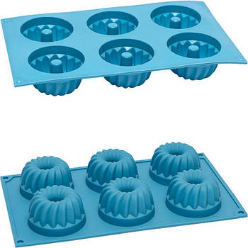 Силіконова форма на планшеті 6 виробів у вигляді фігурних кексів 29,5*17,5*3,5 см FY-0118 в упаковці 2 шт