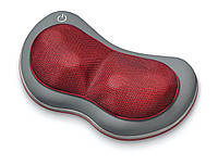 Beurer Масажна подушка для плечей, шиї, спини та ніг, від мережі, 1,41кг, 4 головки шиацу, підігрів, автовимкн., червоно-сірий 