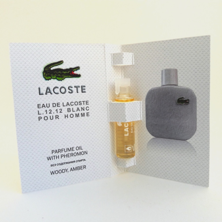 Масло парфумерне з феромонами Eau De Lacoste Lacoste L. 12.12 Blanc, 5 мл. Без спирту