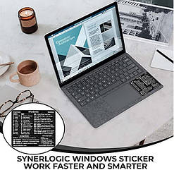 Наклейки з переліком гарячих клавіш Windows + Word Excel\ Mac OS  з довідником для ПК для ноутбука Українська мова