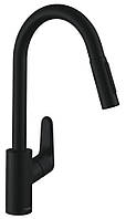 Змішувач для кухні Hansgrohe Focus M41, довж.виливу - 235мм, витяжний, 1важіль, KM240, чорний матовий Technohub - Гарант Якості