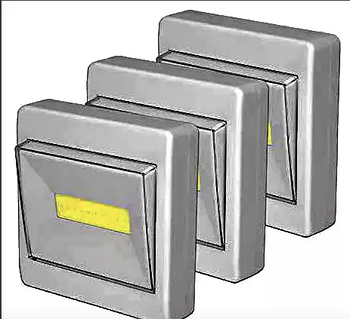 Ліхтарик HY-801A LED COB 3W, підсвітка у формі вимикача, магніт, липучка, живлення AAA 3 шт (240)