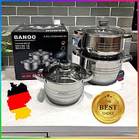 Набор посуды BANOO из нержавеющей стали 6 предметов Набор кастрюль для всех видов плит с толстым дном