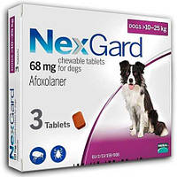 НексГард Таблетки від бліх і кліщів для собак вагою від 10 до 25 кг -1 таблетка