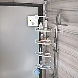 Полиця для Ванної Кімнати Кутова Телескопічна Multi Corner Shelf, Органайзер для Ванного приладдя, Кутова Телескопічна Multi, фото 3