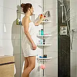 Полиця для Ванної Кімнати Кутова Телескопічна Multi Corner Shelf, Органайзер для Ванного приладдя, Кутова Телескопічна Multi, фото 8
