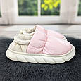 Тапочки жіночі чуні закриті плащівка на хутрі рожеві 2985_2, фото 4
