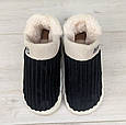 Тапочки чуні жіночі високі чорні на хутрі 3687, фото 4