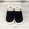 Тапочки чуні жіночі високі чорні на хутрі 3687, фото 6