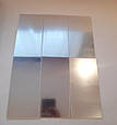 Наклейки на стіну дзеркальні прямокутник акрил/хром 20 x 10 срібло 6 штук 8745, фото 3