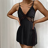 Жіночий атласний пеньюар з мереживом – елегантний одяг для сну та відпочинку, подарунок для жінки, фото 7