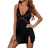 Жіночий атласний пеньюар з мереживом – елегантний одяг для сну та відпочинку, подарунок для жінки, фото 9