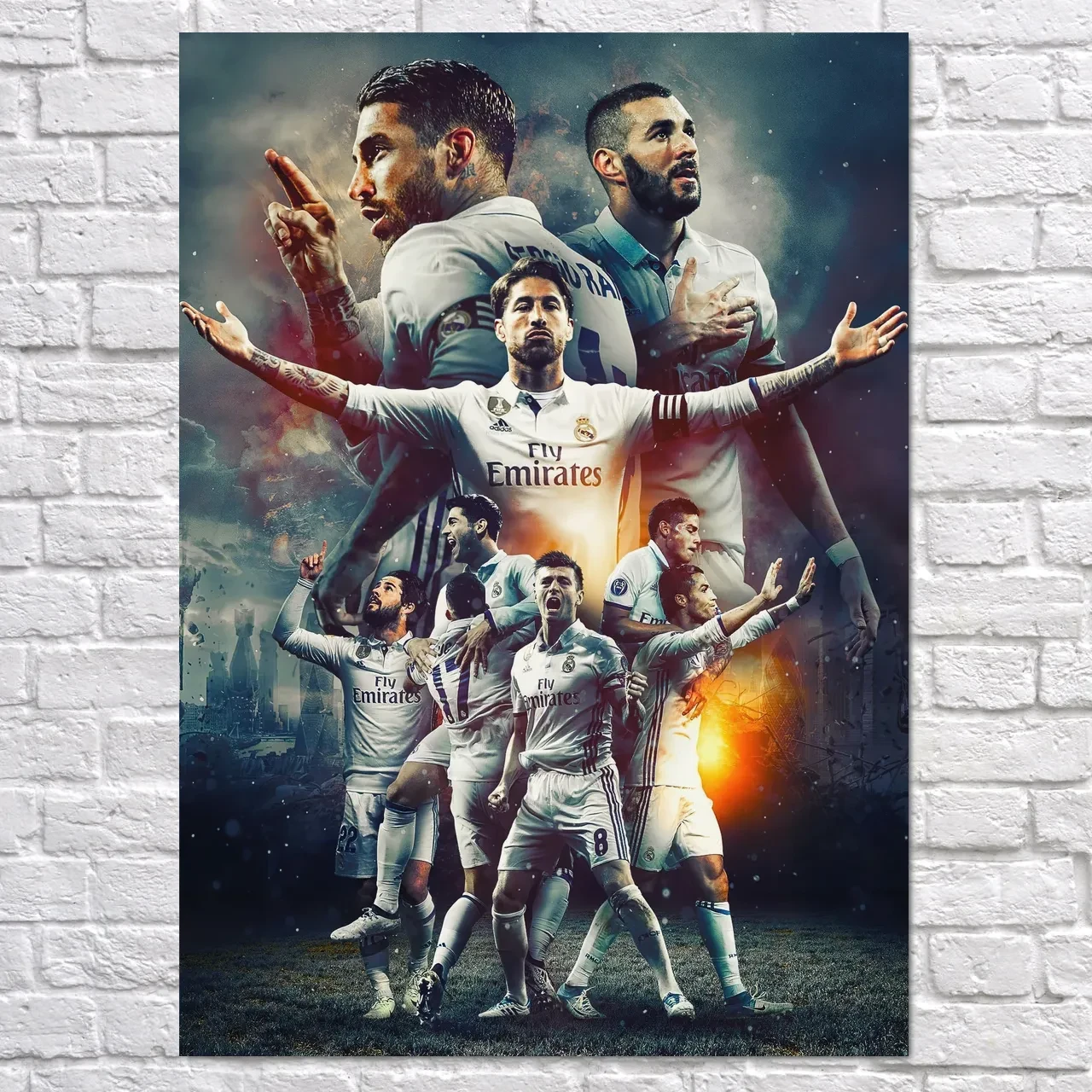 Плакат "Реал Мадрид, футболісти клубу, Real Madrid", 60×43см