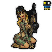 M-Tac Шеврон нашивка « Блондинка с тату Воительница » Tactical girl пвх для военных