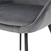 Оксамитовий сірий стілець Інтарсіо PEPIO із чорними металевими ніжками, фото 4