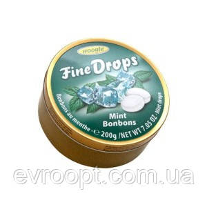 Льодяники Fine Drops Woogie зі смаком м'яти, 200 гр