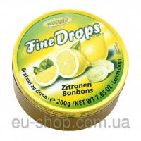 Льодяники Fine Drops Woogie зі смаком лимону, 200 гр