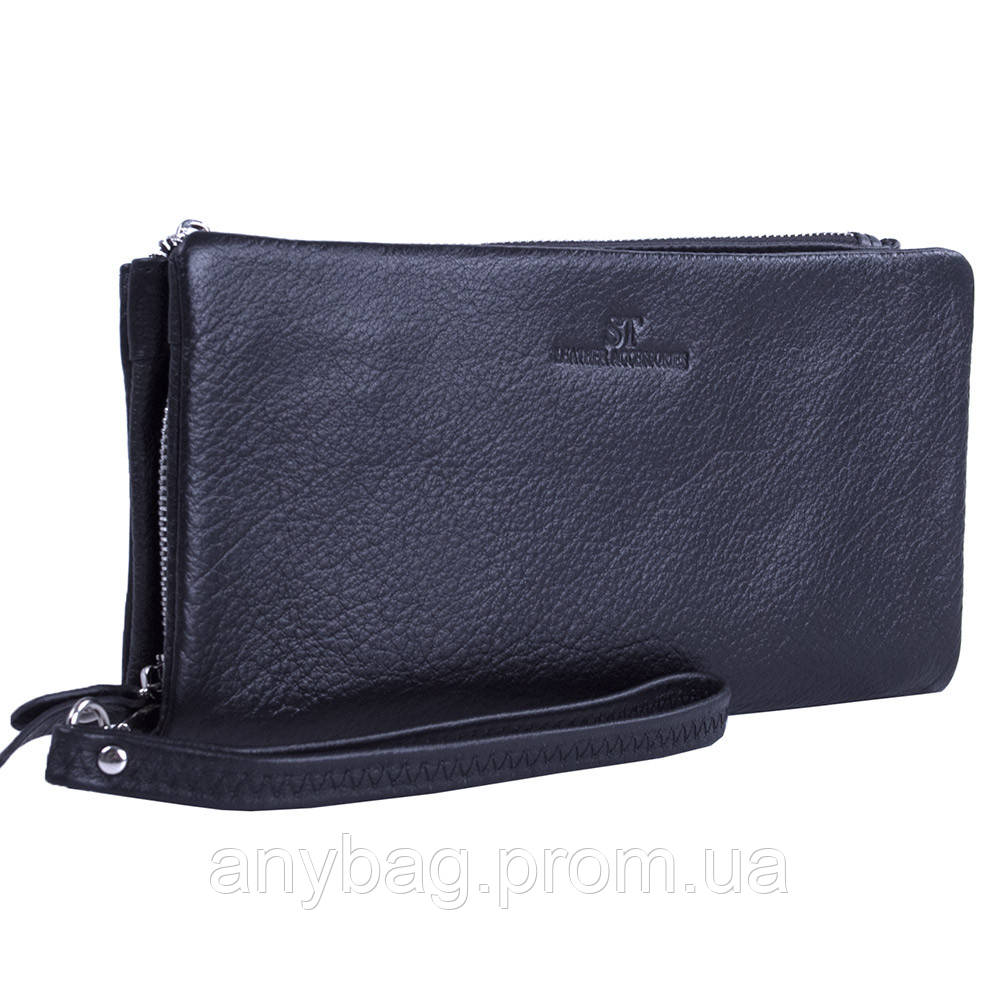 Жіночий шкіряний гаманець-клатч ST-25367 чорний