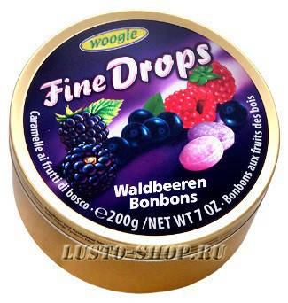 Льодяники Fine Drops Woogie зі смаком лісових ягід, 200 гр