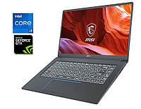 Ноутбук MSI Prestige 15 A11SCX/ 15.6" (1920x1080)/ Core i7-1185G7/ 16 GB RAM/ 512 GB SSD/ GeForce GTX 1650 4GB