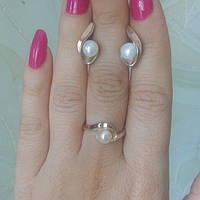 Срібний набір Ольга з напайками золота