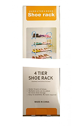 Полиця для взуття 4-рівнева Shoe rack на 12 пар компактна етажерка для дому