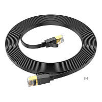 Кабель HOCO General pure copper flat network cable US07 (5M, 1Gbps)
