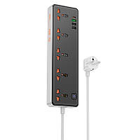 Подовжувач мережевий HOCO Rico 5-position socket AC14A |3USB/1Type-C, PD/QC, 3A/30W|