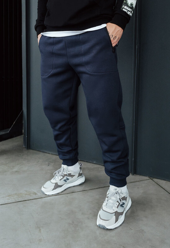 Теплі чоловічі спортивні штани Staff ch navy fleece