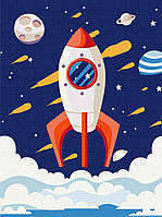 Картина по номерам обложка Космическая ракета 30х40 см