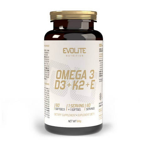 Evolite Nutrition Omega 3+D3+K2MK7+E (60 sgels), фото 1