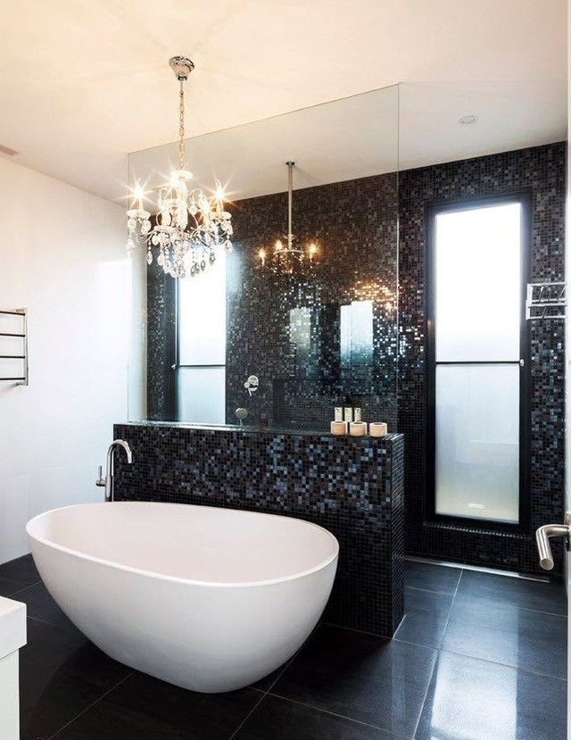 Чорна мозаїка для ванної кімнати Чорна мозаїка для ванної кімнати