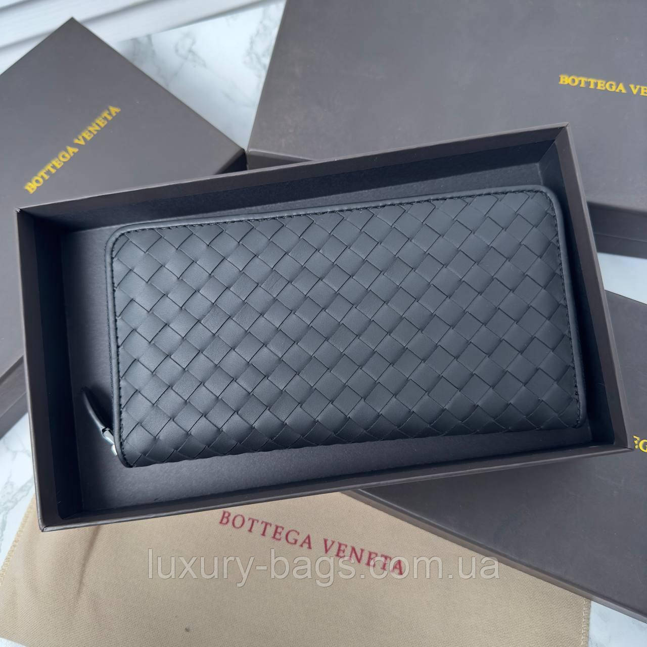 Чоловічий модний гаманець на одну блискавку Bottega Veneta