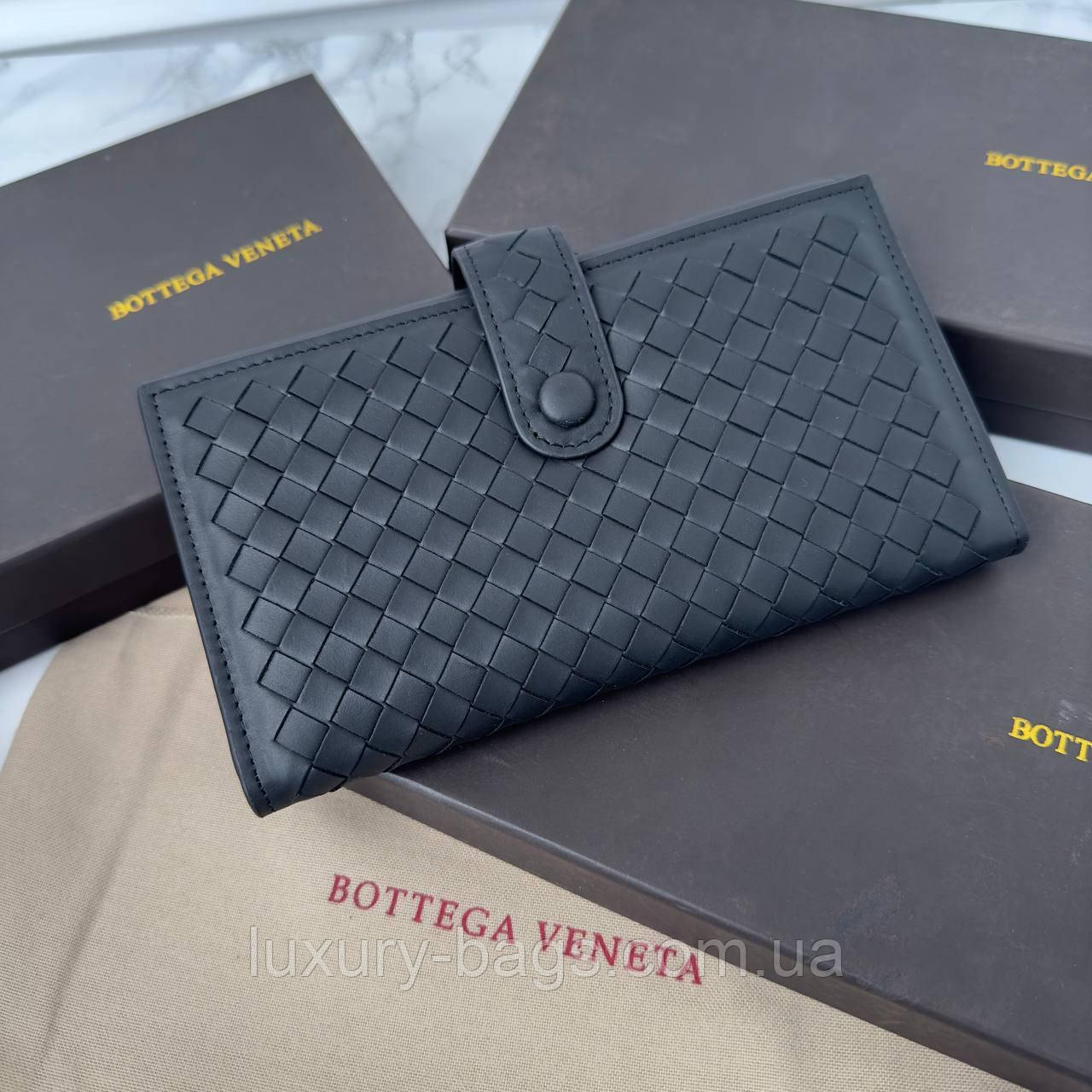 Гаманець-портмоне на дві змійки Bottega Veneta для хлопців