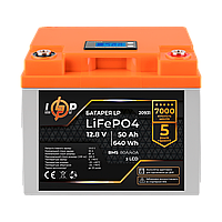 Аккумулятор LP LiFePO4 для ИБП LCD 12V (12,8) - 50 Ah (640Wh) (BMS 80A/40A) пластик Кешбек до 5%