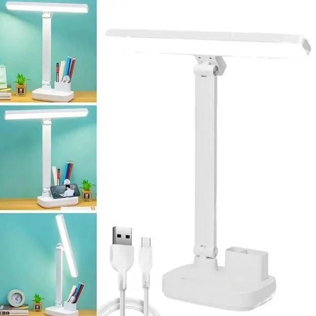 Лампа поворотна для будинку настільна з органайзером на 2 акумуляторах світильник DIGAD 1975 LED Біла/Whit LS-DIGAD1975, фото 1