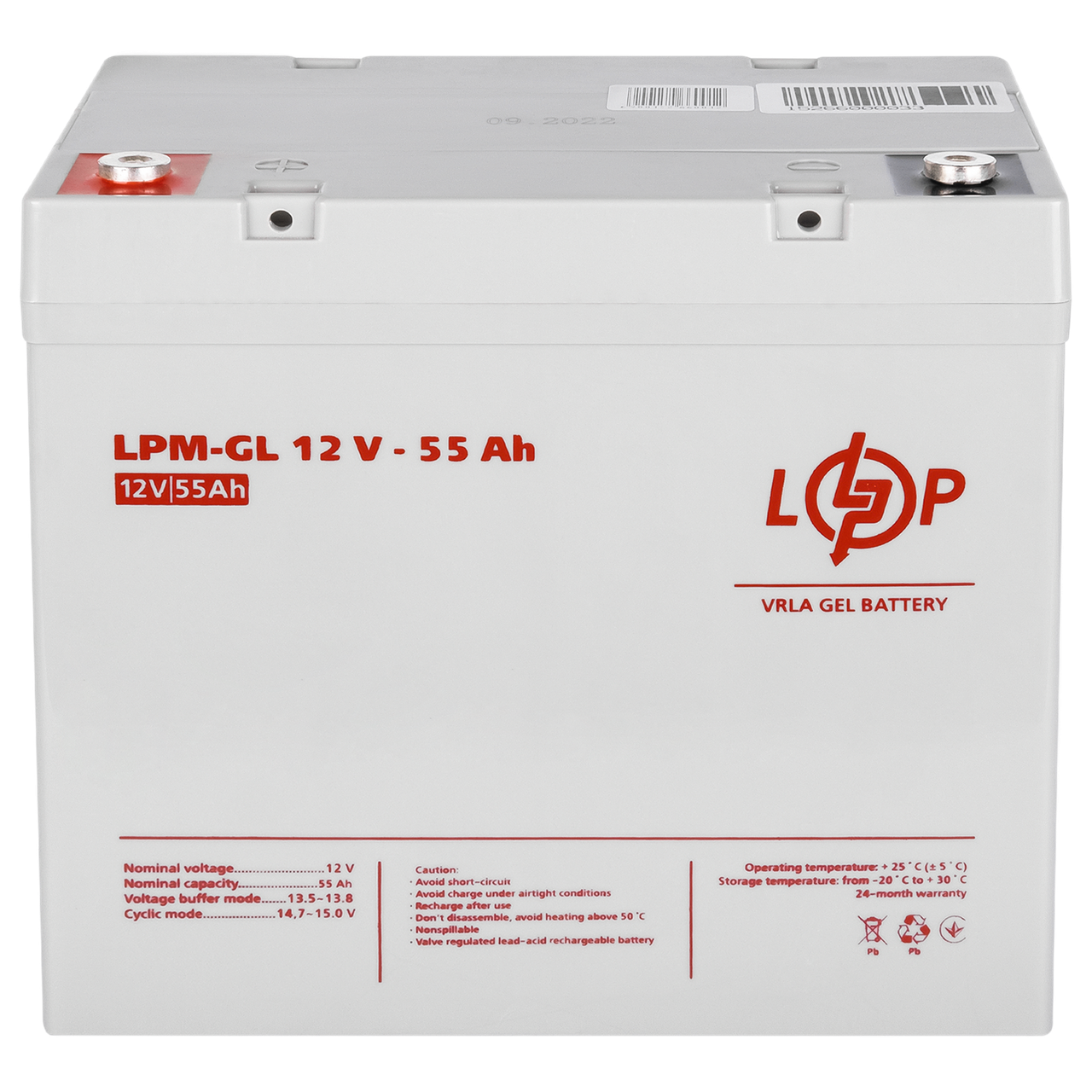 Аккумулятор гелевый LPM-GL 12V - 55 Ah - фото 4 - id-p2057298403