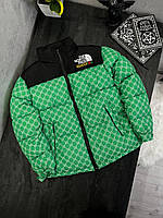Пуховик женский зимний The North Face (Норт Фейс) дутый до -25°С зеленый Куртка женская теплая короткая зима