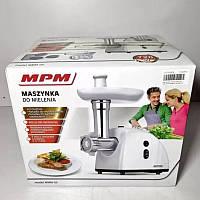 Электрическая мясорубка с насадками для колбасы MPM кухонная электромясорубка MMM05 с реверсом VIP